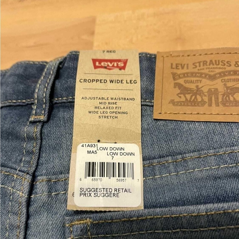 New Levi’s Girls Cropped Wide Leg Jeans Size 7 - Picture 7 of 8